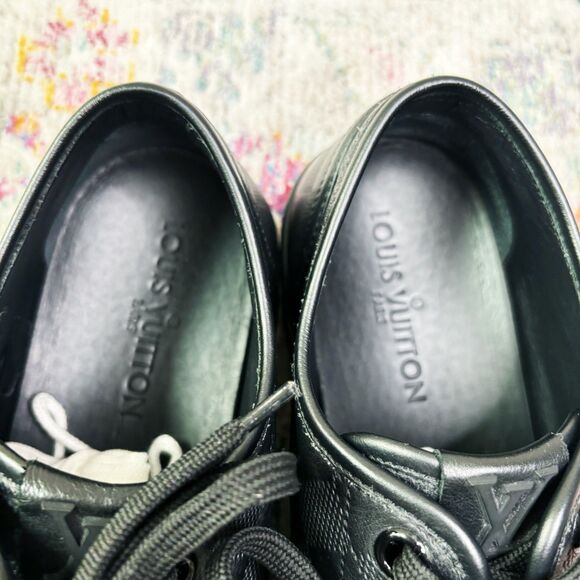 Louis Vuitton Black Leather Low Top - Picture 4 of 11